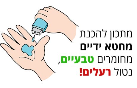 מחטא ידיים מחומרים טבעיים נטול רעלים - מתכון