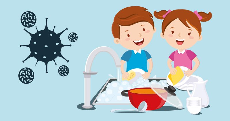 שטיפת כלים מחזקת את מערכת החיסון של ילדכם